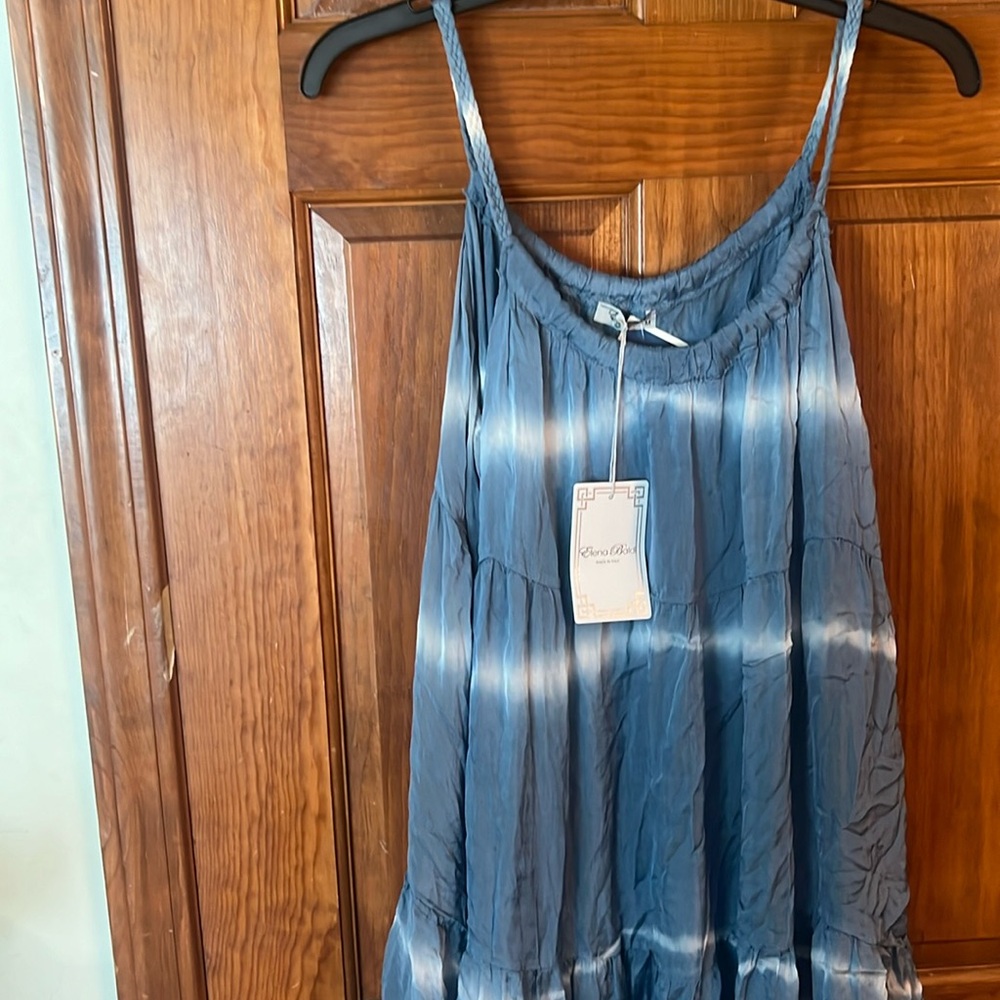 New Elena Baldi Silk Tie Dye Dress  Made in Italy M $150 NWT Unique